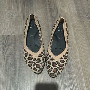A new day Claire knit cheetah ballet flats